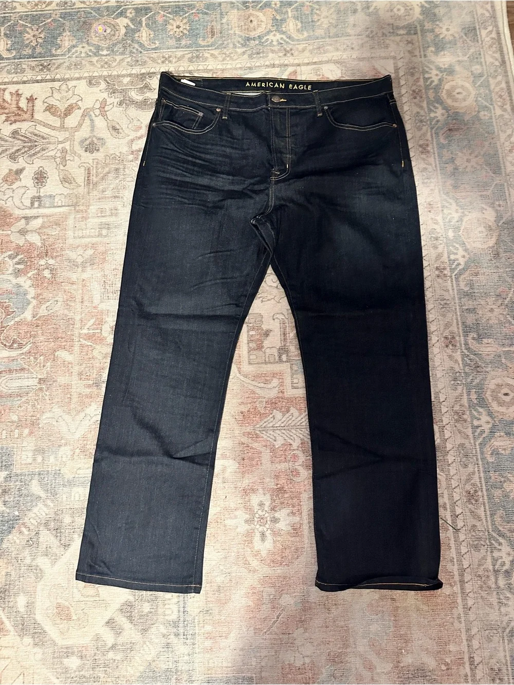 American Eagle Outfitters Men's Dark Indigo Straight Jeans